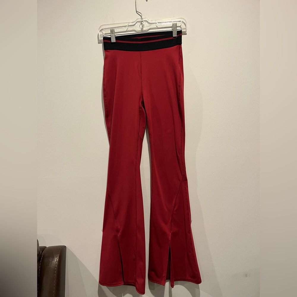 JoyLab Red Flare Pants with Black Waistband